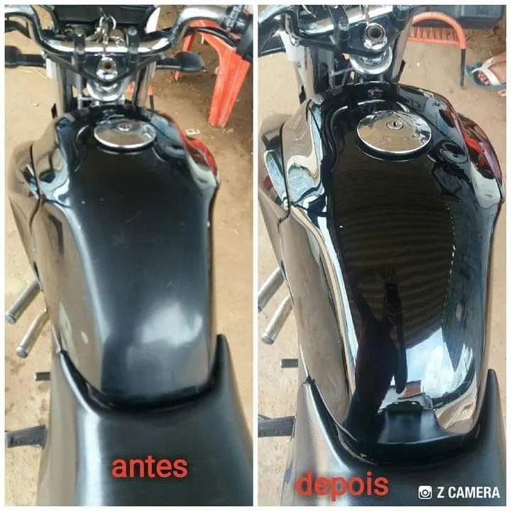 Moto antes do detalhamento profissional da World Detailing